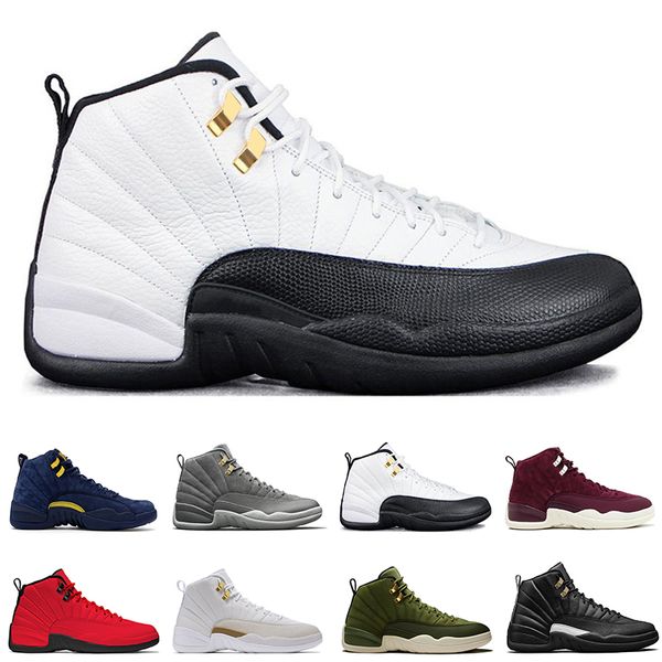 

Hot 12 12s Playoffs High Taxi men basketball shoes Dark Grey Bordeaux College Navy for men sports designer trainers sneaker free shipping