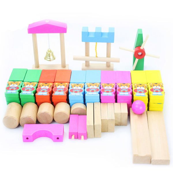 

120pcs/set wooden animal organs domino colorful baby wooden building blocks children montessori educational toy