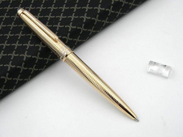 

New 163 golden wavy lines metal Quality serial number golden BALLPOINT PEN