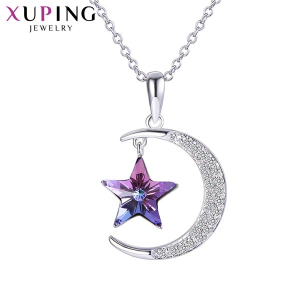 

xuping fashion crystals from swarovski star shape pendant necklaces sale for women gift m51-4009, Silver