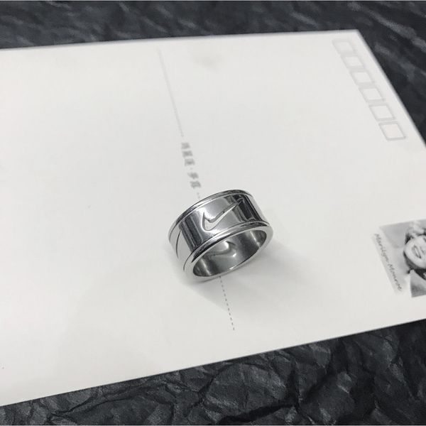 

high-quality titanium steel ring personality simple hip-hop men and women couple rings luxury design ring supply, Silver