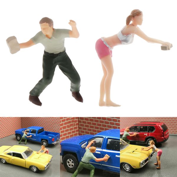 

2рс rm 1/64 диорама автомойка кукла мужчина / женщина открытый для сыка greenlight