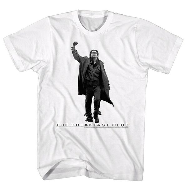 

breakfast club john bender punching sky men's t shirt vintage 80's classic green full-figured tee shirt, White;black