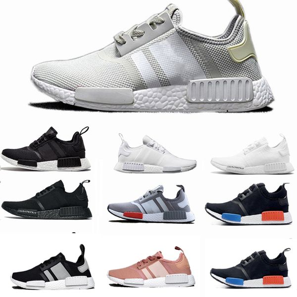 

nmd r1 primeknit casualfor men women casualshoes og release triple black designer sport sneakers trainers 36-45