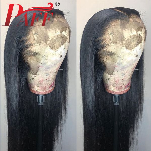 

paff full lace human hair wigs natural hairline pre plucked silky straight lace wigs with baby hair remy hair, Black;brown