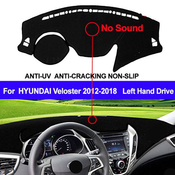 Taijs Car Dashboard Cover Dash Mat Dash Board Carpet Anti Uv For Veloster 2012 2013 2014 2015 2016 2017 2018 No Sound Accessories For Car Dashboard