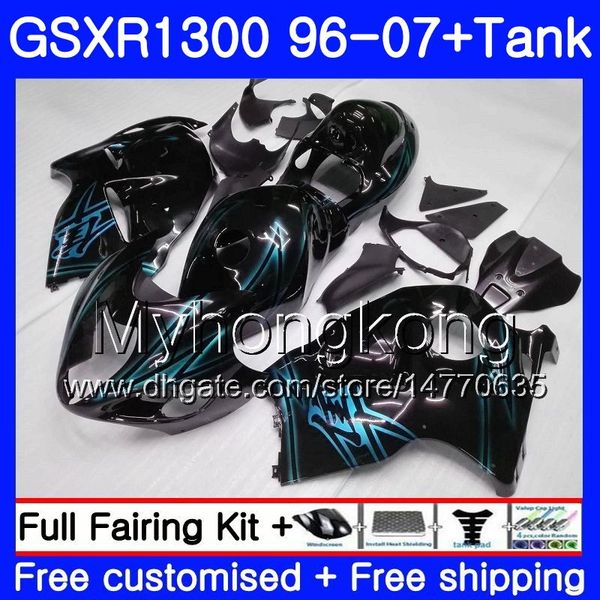 Siyah Parlak SUZUKI GSXR1300 96 97 98 99 00 01 07 Kit 333HM.170 GSXR 1300 GSXR1300 1996 1997 1998 1999 2000 2001 2007 Fairing için Hayabusa