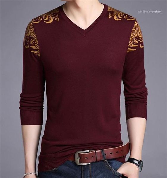 

long sleeve mens sweaters casual males clothing floral print mens designer sweaters fashion slim v neck, White;black