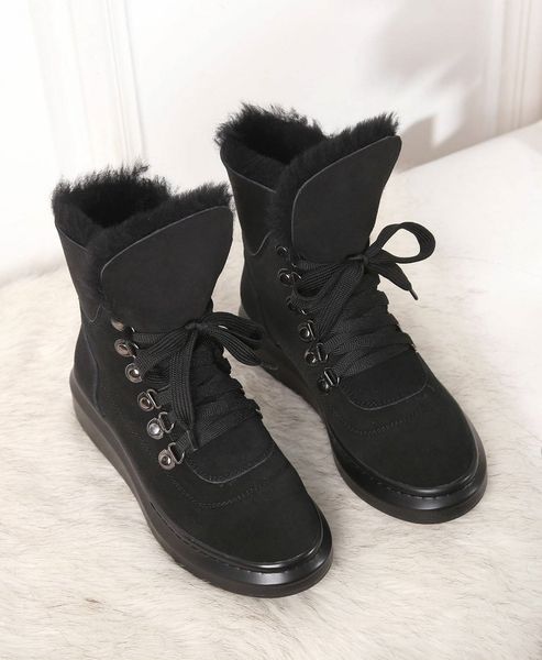 

2019 platform booties australia designer half boots men/women luxury plush shoes black genuine leather boots flat bottom