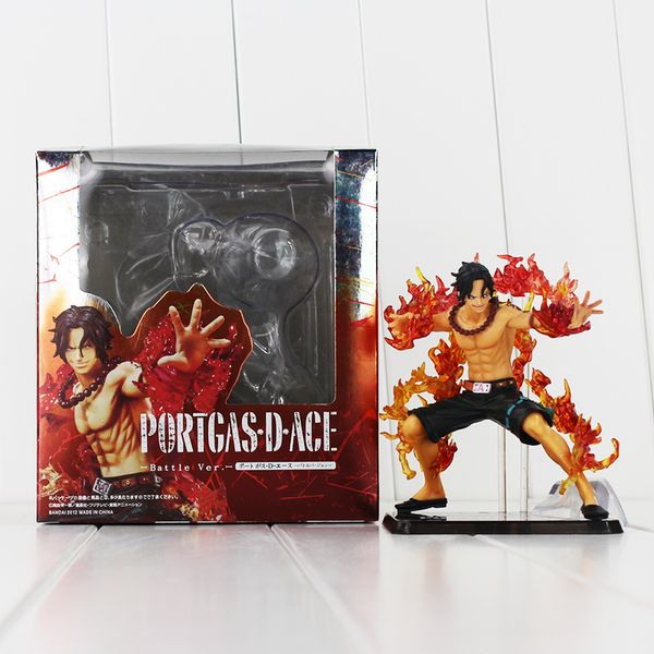 

12cm anime one piece ace figure portgas d ace battle ver model doll entei fire ace for collection y200421