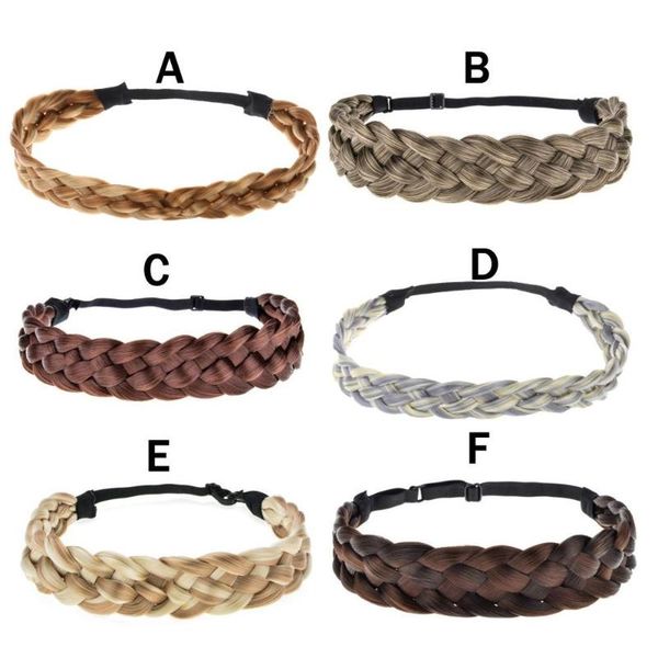 

hair accessories 3.5 cm wide synthetic wig twist elastic band braid bohemian headband for women fd