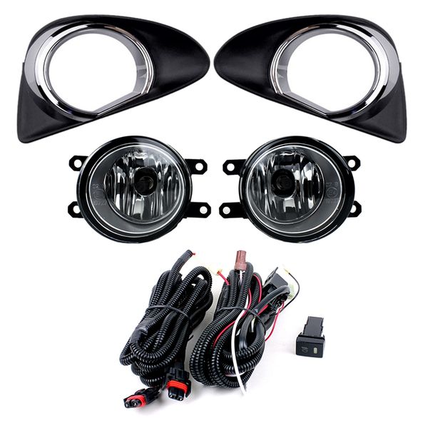 

h11 55w bumper grille fog lamp with switch assembly /1 set fit for 2012 - 2014 yaris 3/5dr hatchback /2012-2014 vitz