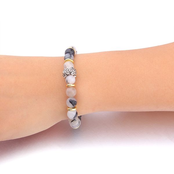 

natural stone black rutilated quartz beads bracelet men couple energy balance bracelets for women jewelry wholesale gift yoga