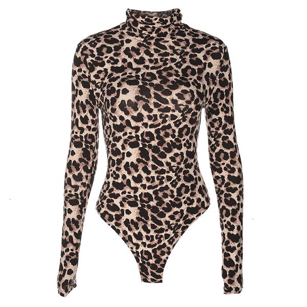 

womens jumpsuit leopard bodysuit women bodycon turtleneck bodysuits long sleeve short jumpsuits romper one piece femme playsuit, Black;white