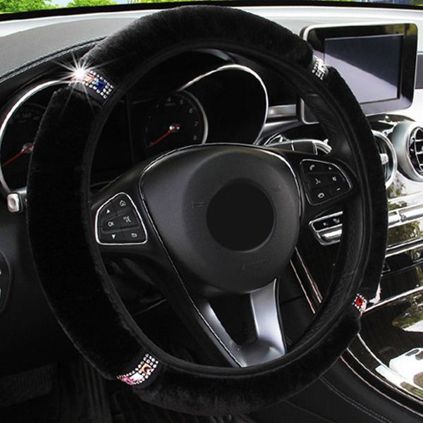 

рулевое управление автомобиля auto блестящая rhinestone плюшевые колеса обложки зимняя elastic защита