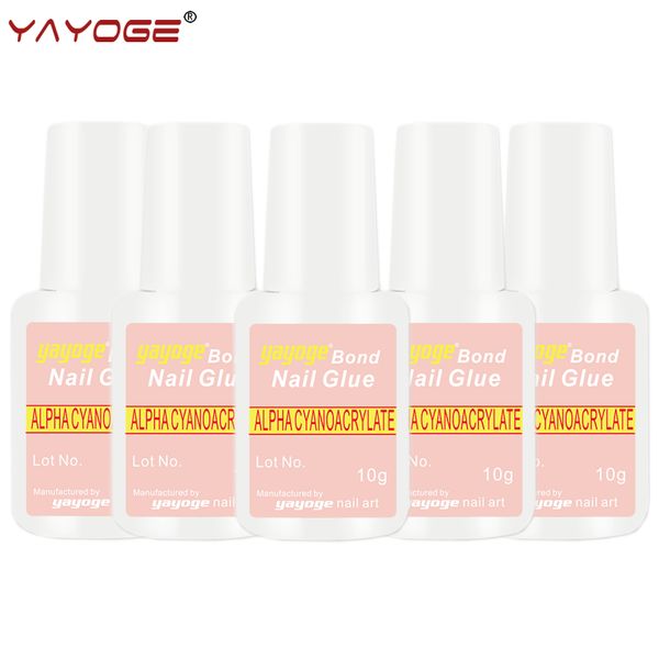 

yayoge nail glue with brush for false nails bonder fast drying decorating gel varnish polish acrylic faux ongle nail care tools, Red;pink