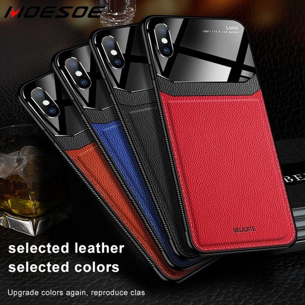 

гибридная кожа + акриловый телефон чехол для iphone xr xs x xs max 8 7 6 6s s plus case luxury тонких матовых задней крышки жесткого защиты