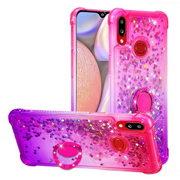 

galaxy a10s tpu case, ударопрочный анти-царапин блеск жидкий зыбучий песок стразы кольцо подставка чехол для samsung galaxy a10s