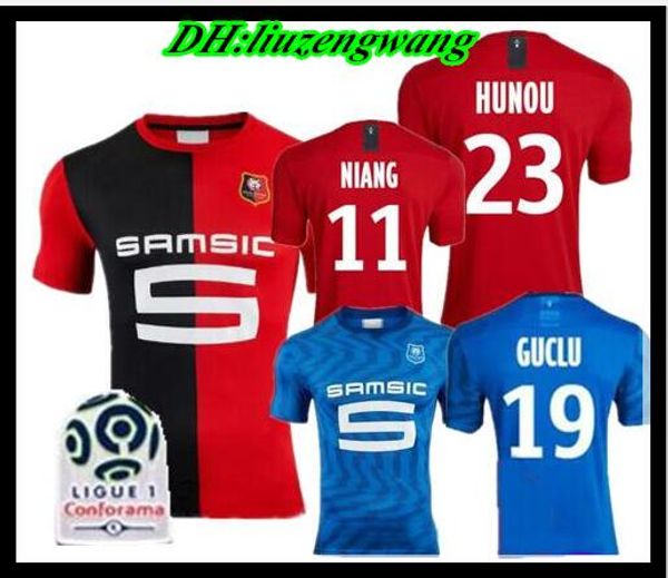 

19 20 tade rennai home occer jer ey 2019 2020 renne maillot de foot 7 arr 11 niang 14 bourigeaud 21 andre 23 hunou football hirt, Black;yellow