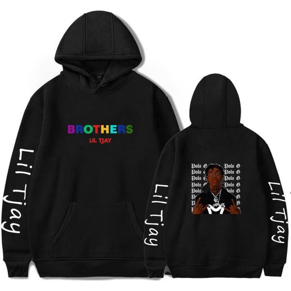 

hip hop lil tjay hoodie fashion brand men's hoodies sweatshirts for teens spring autumn casual men women's clothing 2020, Black