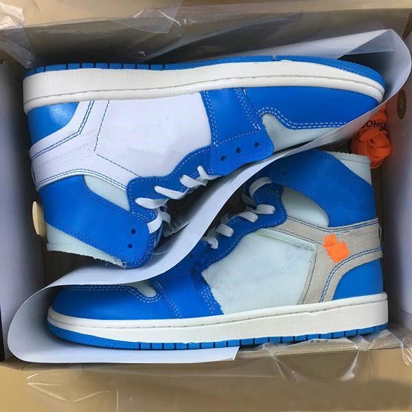 

new wholesale 1s powder blue unc white blue men women basketball shoes 1 white grey chicago red black sneakers