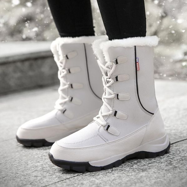 

heflashor snow boots women 2020 warm fur plush women ankle boots square heels pu short shoes slip-on winter shoes, Black