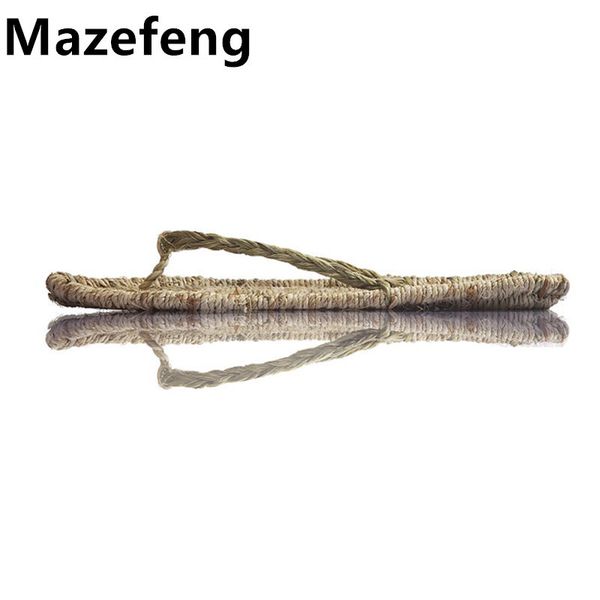 

mazefeng massage slipper men summer slipper men straw sandals shoes handmade male casual slippers slides plus size 35-46, Black