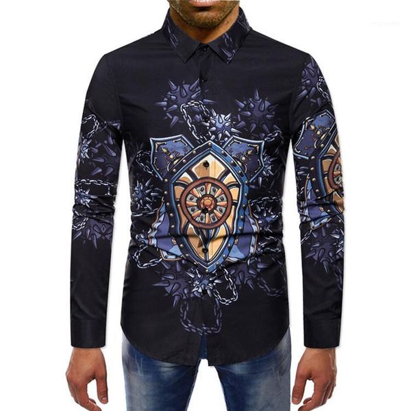

casual male slim shirts autumn floral printed mens shirts long sleeve lapel neck skinny mens shirts, White;black