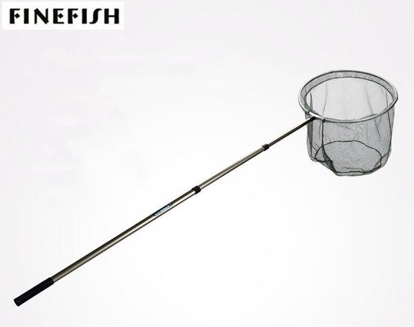 

finefish 200cm 240cm 285cm folding fishing net retractable telescoping aluminum alloy pole hand large folding landing net