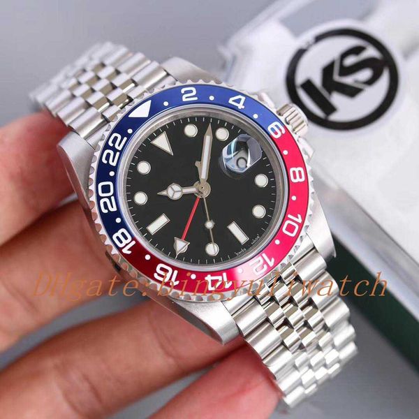 

2018 model basel world gmt ii 126710blnr ksf luxury 40mm 904l eta 2836 automatic machinery ceramic bezel mens watches gmt work wristwatches, Slivery;brown