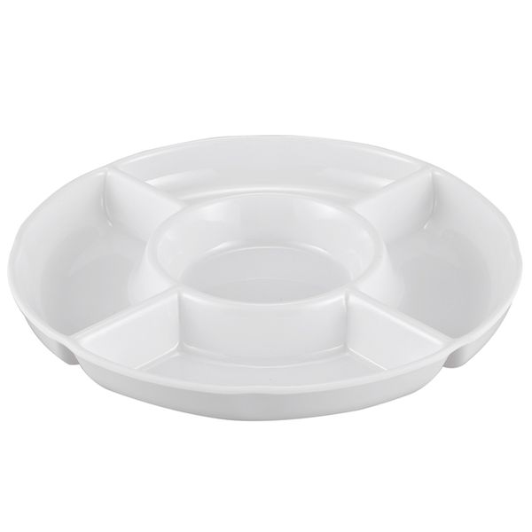 

plastic 5 sections fruits sushi divided platter 9 inch dia