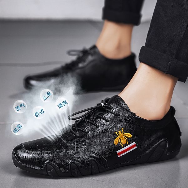 

ocs new style moccosins men's shoes driving trendy shoes casual breathable leather leather loafers double purpose