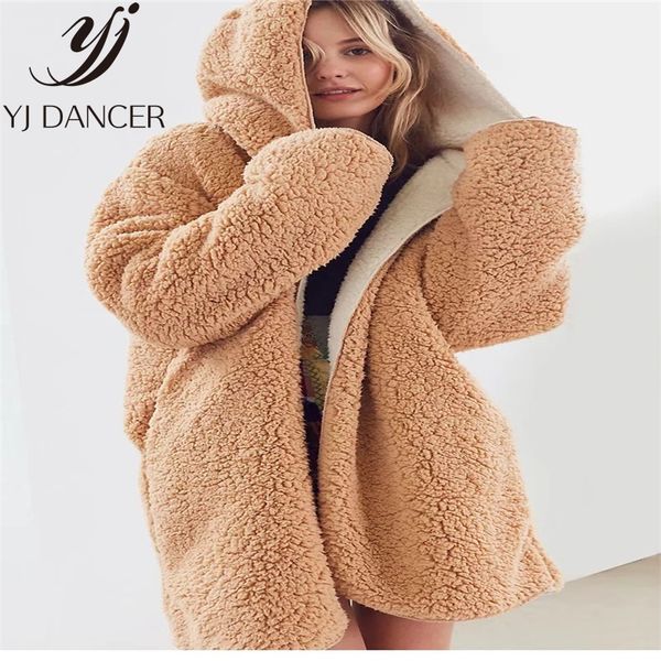 

2019 new fashion double-sided can wear autumn winter coat women thick warm casual overcoat lamb cashmere jacket women zzz121, Black