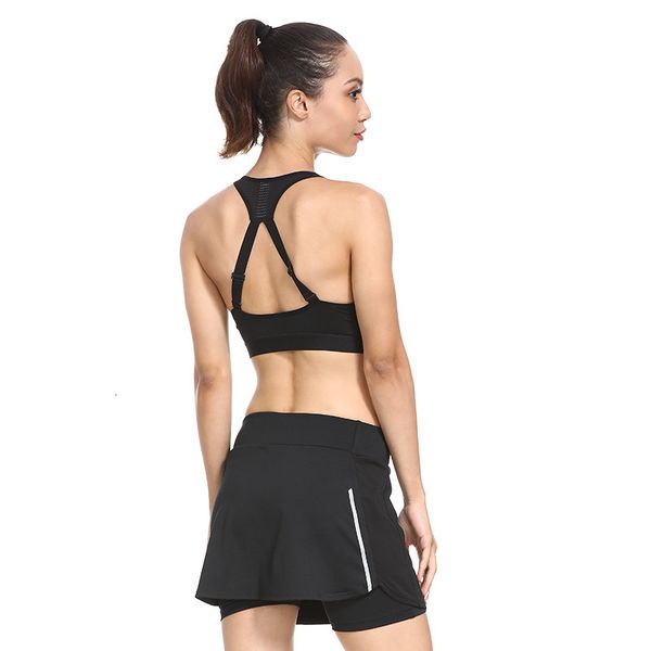 

fitness clothing suit breathable speed dry yoga pants can adjustment beauty back sports bra two-piece set, White;red