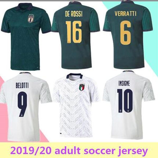 

2019 2020 italy european cup italy soccer jersey 19 20 home away third jorginho bonucci insigne football shirts, Black;yellow