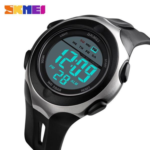 

skmei fashion sport watch men digital wristwatches weekdisplay alarm 50m waterproof men watches erkek kol saati 1492, Slivery;brown
