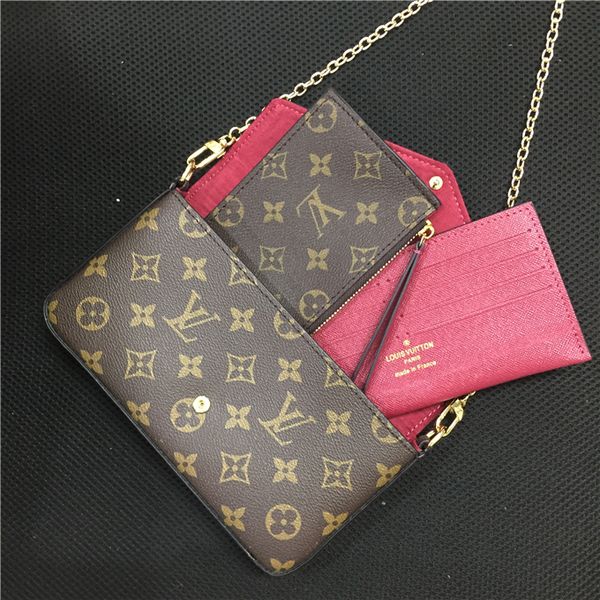 

Наплечных сумки сумочки сцепления кошельков сумочек кошельков WOMENS Ключницы плечо сумка держатель кошелек карта кожаного мешок с оранжевой коробкой 3 в 1 золотых 2