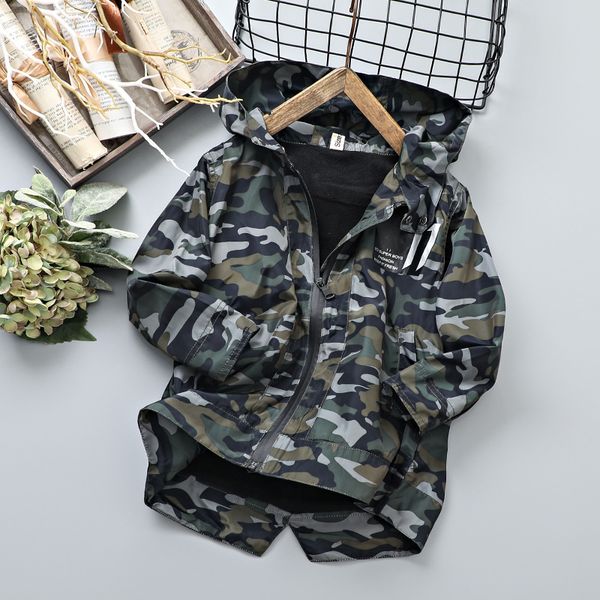 

2020 new children jacket boys outdoor fashion hoodie coat infants 3-9 years costume kids clothes, Blue;gray