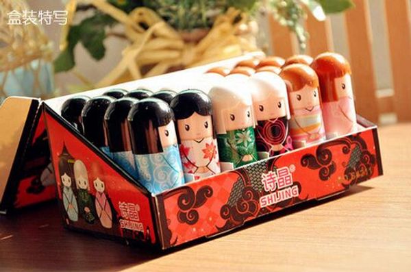

cute lovely kimono doll brand makeup lipstick women beauty professional cosmetic lipstick makeup lipgloss dhl shipping