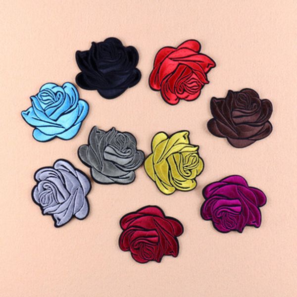 Acheter Tissu Fleur Rose Rouge Brodé Petit Doudoune Patchwork Bricolage Brodé Craft Iron Sew On Kid Vêtements Stickers De 059 Du Happybarry