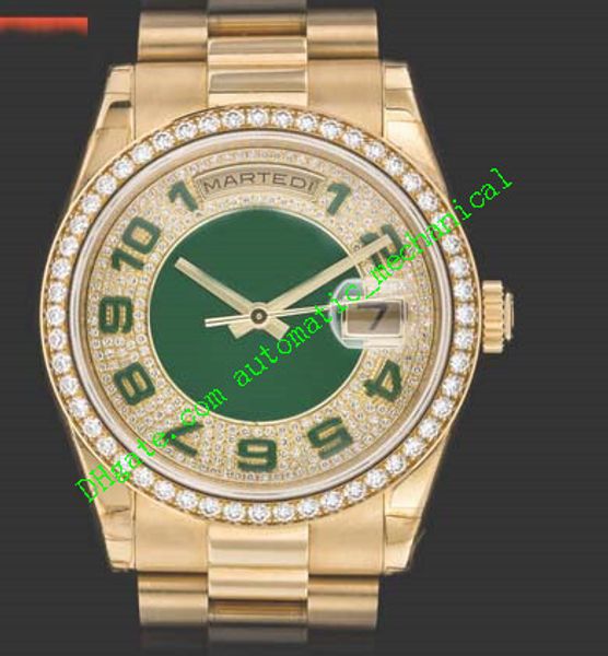 Прайская цена роскошные часы браслет из нержавеющей стали 18K Желтый золотой бриллиант часы 118348 39 -мм механические модные мужские наручные часы