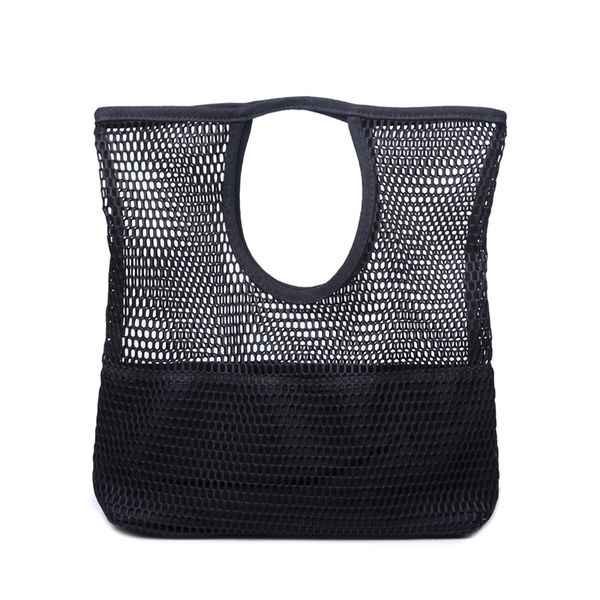 

high quanlity canvas beach bags mesh women bag portable shopping bags travel organizer hollow beach handbags minimalism hand bag