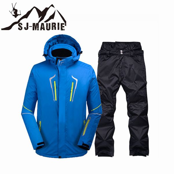 

sj-maurie men snowboard ski suit jacket pants winter outdoor sport waterproof windproof warm snow suit sets skiing jacket
