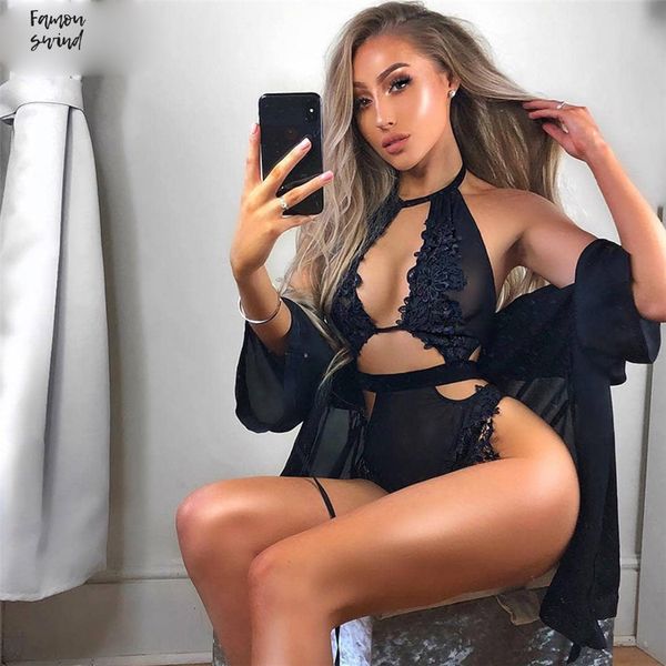 

new lace bodysuit women hollow out mesh bodysuit fashion black bodysuit jumpsuit floral overalls drop shipping, Black;white
