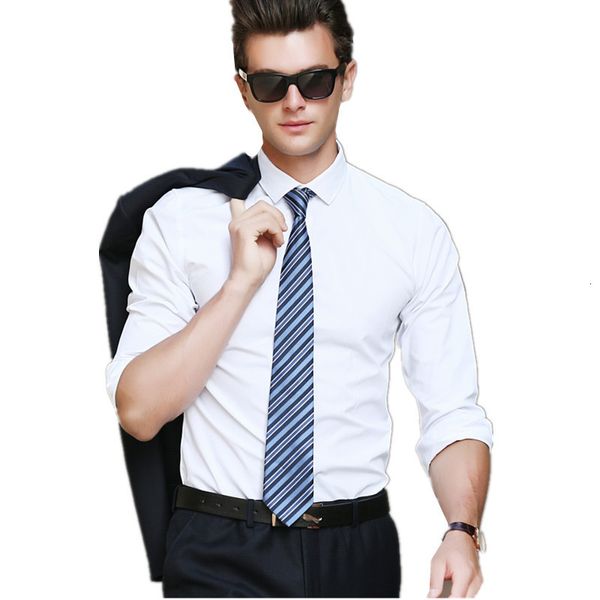 

2019 spring and fall fashion new men casual business clothing is effen color long mouw shirt /men thin cats dress shirt, White;black