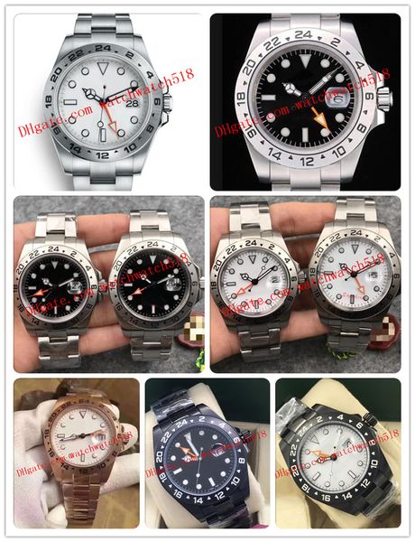 

5 colors popular elling watches 216570 42mm black white sapphire asia 2813 automatic with gmt dial steel bracelet watches, Slivery;brown