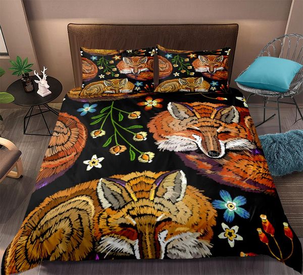 

retro bedding set retro animals floral pattern duvet cover set quilt cover bedclothes dropship home textiles 3pcs