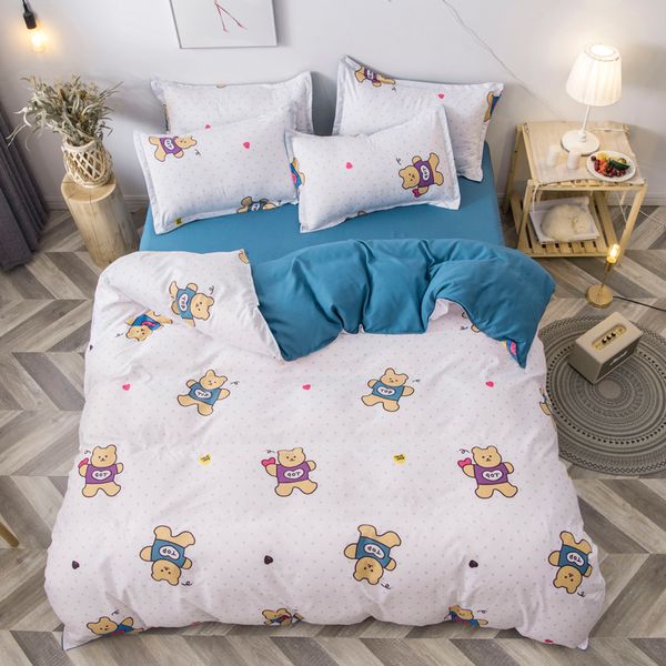 

wensd little bear quilt bedding set kid full  size bed sheets set duvet cover pillow cotton bedclothes 3pcs 4pcs