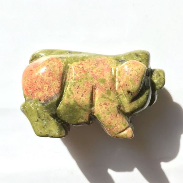

natural unakite cute animal figurine green aventurine carving pig healing crystal chakra decor opalite gift quartz agate stone y