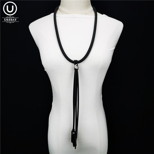 

ukebay new long tassel pendant necklaces beads simple women sweater necklace handmade jewelry ethnic style party wedding accessories jewelry, Silver